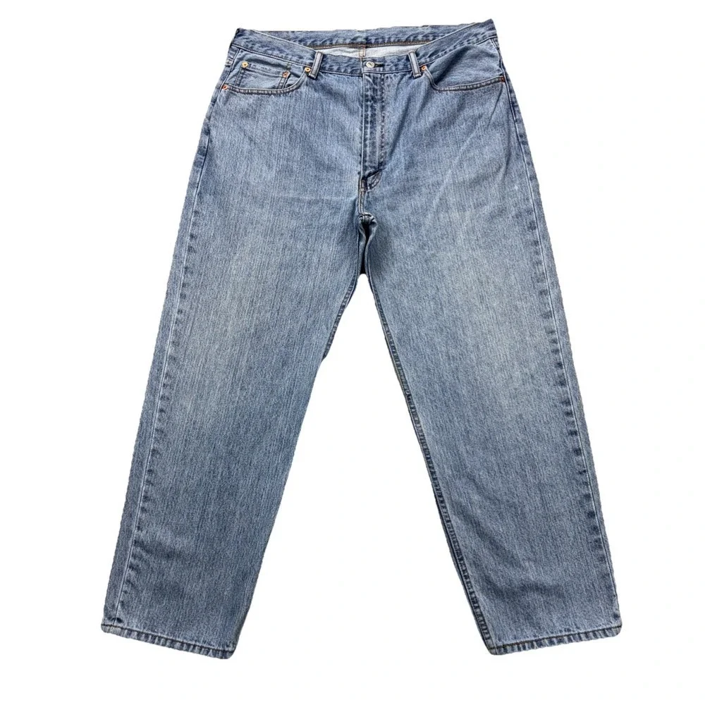 Levi's 550 jeans mens 40x30 light wash straight Leg Blue Denim‎ Biker Workwear